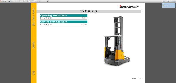 JUNGHEINRICH JETI ForkLift SH v4.37.12 EN12 12.2024 Service Information 3