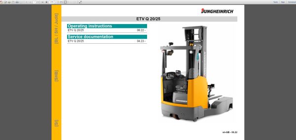 JUNGHEINRICH JETI ForkLift SH v4.37.12 EN12 12.2024 Service Information 6