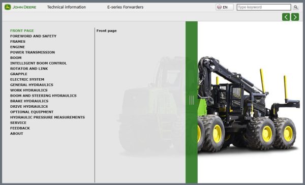 John Deere E Series 810E 1010E 1110E 1210E 1510E 1910E Forwarders Operators Manual 1
