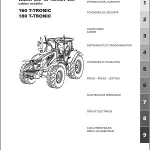 Landini Tractor 160 T TRONIC 180 T TRONIC Operation and Maintenance Manual 6730164A1 FR 1