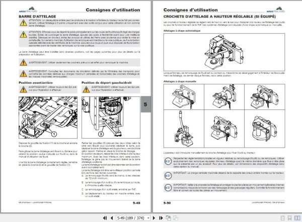 Landini Tractor 160 T TRONIC 180 T TRONIC Operation and Maintenance Manual 6730164A1 FR 2