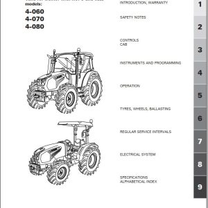 Landini Tractor 4 060 4 070 4 080 Operation and Maintenance Manual 6670715A3 EN 1