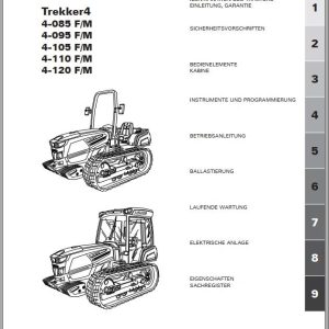 Landini Tractor 4 085 F M to 4 120 F M Operator Maintenance Manual 6736578A1 DE 1