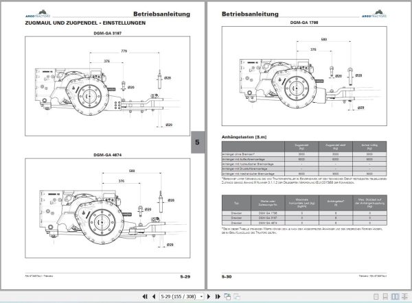 Landini Tractor 4 085 F M to 4 120 F M Operator Maintenance Manual 6736578A1 DE 2