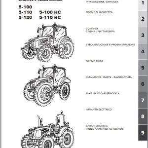 Landini Tractor 5 100 to 5 110 HC Operation and Maintenance Manual 6691952A2 IT 1