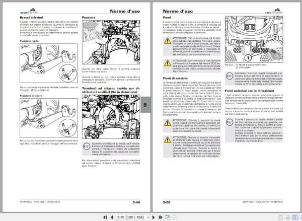 Landini Tractor 5 100 to 5 110 HC Operation and Maintenance Manual 6691952A2 IT 2