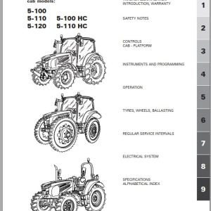 Landini Tractor 5 100 to 5 110 HC Operation and Maintenance Manual 6691953A2 EN 1