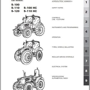 Landini Tractor 5 100 to 5 110 HC Operation and Maintenance Manual 6691953A4 1