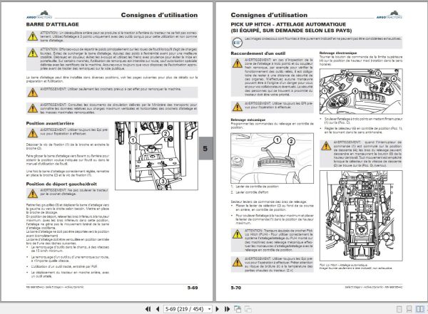 Landini Tractor 5 100 to 5 110 HC Operation and Maintenance Manual 6691954A2 FR 2