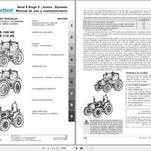 Landini Tractor 5 100 to 5 110 HC Operation and Maintenance Manual 6691955A2 ES 1