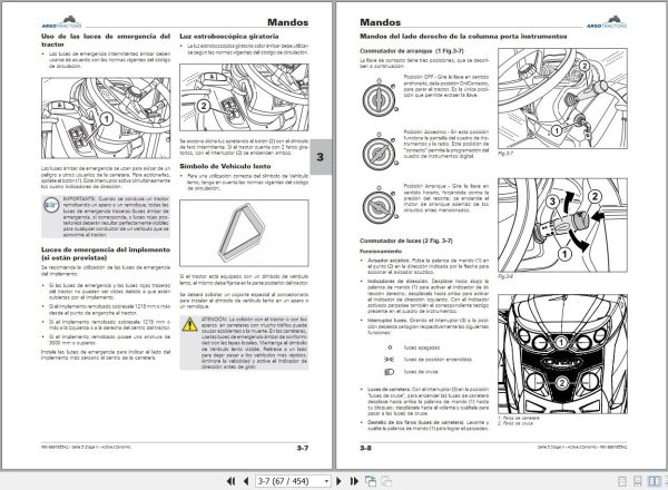 Landini Tractor 5 100 to 5 110 HC Operation and Maintenance Manual 6691955A2 ES 2