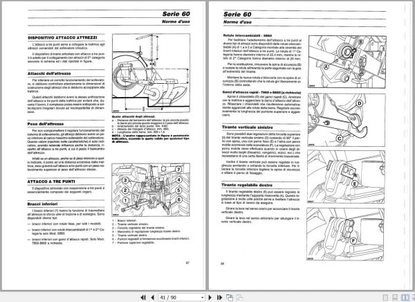 Landini Tractor 5860 to 8860 Operation and Maintenance Manual 3533931M93 IT 2