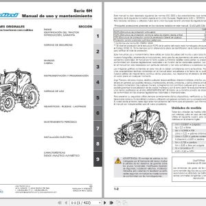 Landini Tractor 6 125H 6 135H Operation and Maintenance Manual 6708734A1 ES 1
