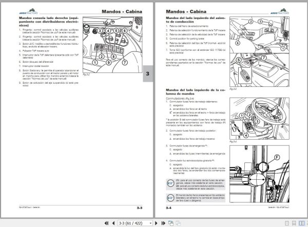 Landini Tractor 6 125H 6 135H Operation and Maintenance Manual 6708734A1 ES 2