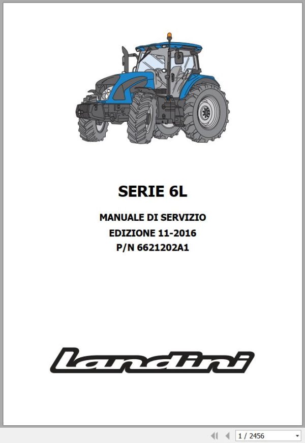 Landini Tractor 6 145L 6 160L 6 175L Service Manual and Diagrams 6621202A1 IT 1