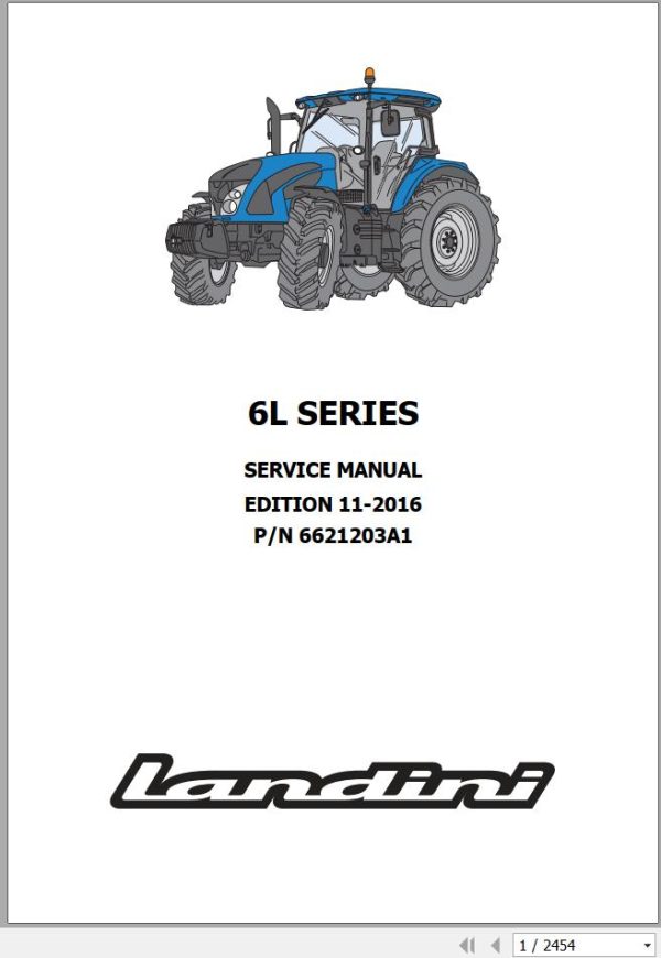 Landini Tractor 6 145L 6 160L 6 175L Service Manual and Diagrams 6621203A1 1