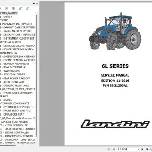 Landini Tractor 6 145L 6 160L 6 175L Service Manual and Diagrams 6621203A1 EN 1