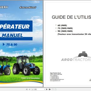Landini Tractor 60 75 90 2WD 4WD Operation and Maintenance Manual 6653676A1 FR 1