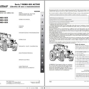 Landini Tractor 7 145 7 165 7 175 ROBO SIX ACTIVE Operation and Maintenance Manual 6627401A2 IT 1