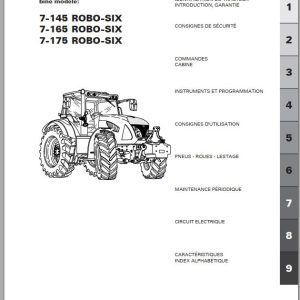 Landini Tractor 7 145 7 165 7 175 ROBO SIX ACTIVE Operation and Maintenance Manual 6627403A2 FR 1