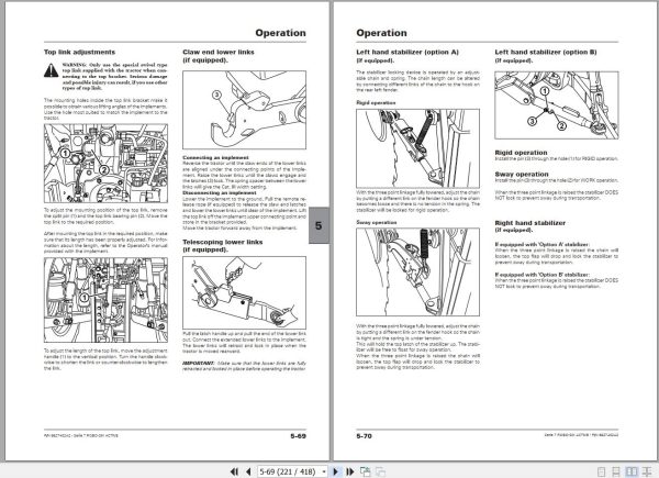 Landini Tractor 7 145 7 165 7 175 ROBO SIX Operation and Maintenance Manual 6627402A2 2