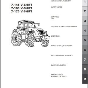 Landini Tractor 7 145 7 165 7 175 V SHIFT Operation and Maintenance Manual 6629281A2 1