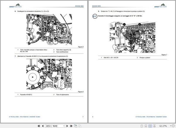 Landini Tractor 7 165 7 170 7 175 7 180 ROBO SIX SWB Service Manual and Diagrams 6720645A2 IT 2