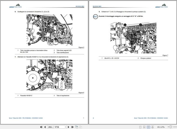 Landini Tractor 7 165 7 170 7 175 7 180 ROBO SIX SWB Service Manual and Diagrams 6720649A2 IT 2