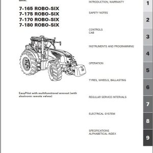 Landini Tractor 7 165 7 175 7 170 7 180 ROBO SIX Operation and Maintenance Manual 6720598A2 1