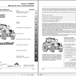 Landini Tractor 7 175 7 190 V SHIFT Operation and Maintenance Manual 6603452A2 ES 1