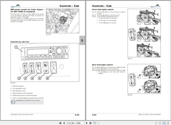 Landini Tractor 7 200 7 210 7 230 ROBO SIX Operation and Maintenance Manual 6674065A3 2