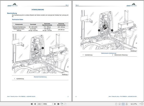 Landini Tractor 7 200 7 210 7 230 ROBO SIX Service Manual and Diagrams 6708035A1 DE 2