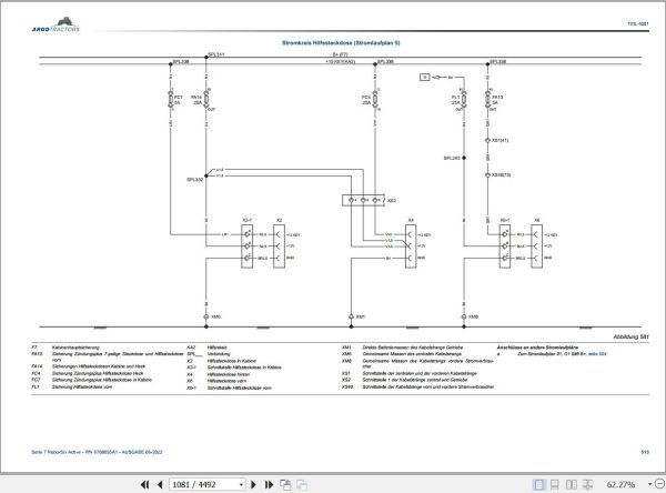 Landini Tractor 7 200 7 210 7 230 ROBO SIX Service Manual and Diagrams 6708035A1 DE 3