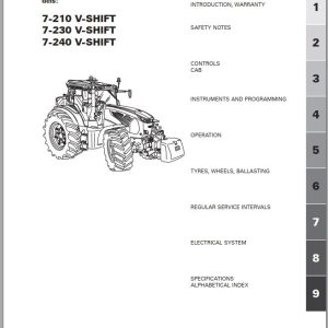 Landini Tractor 7 210 7 230 7 240 V SHIFT Operation and Maintenance Manual 6670772A5 1