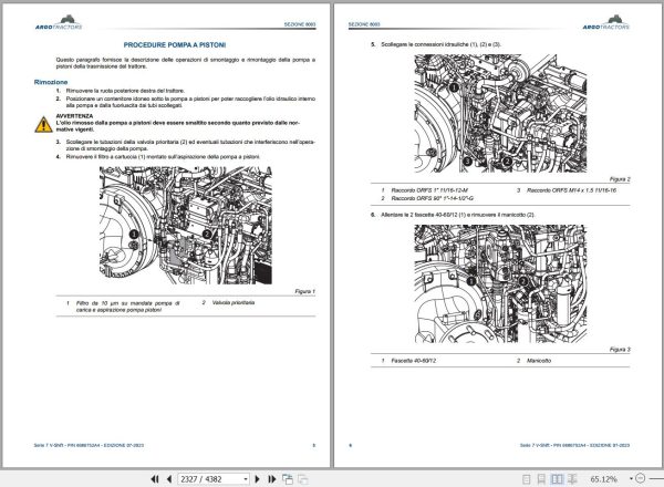 Landini Tractor 7 210 7 230 7 240 V SHIFT Service Manual and Diagrams 6686752A4 IT 2