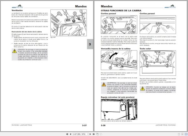 Landini Tractor LANDPOWER 160 180 T TRONIC Operation and Maintenance Manual 6730165A1 ES 2