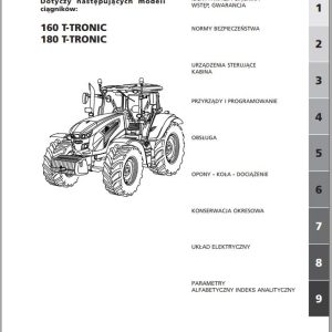Landini Tractor LANDPOWER 160 180 T TRONIC Operation and Maintenance Manual 6730168A1 PL 1