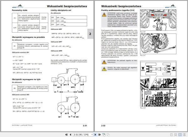 Landini Tractor LANDPOWER 160 180 T TRONIC Operation and Maintenance Manual 6730168A1 PL 2