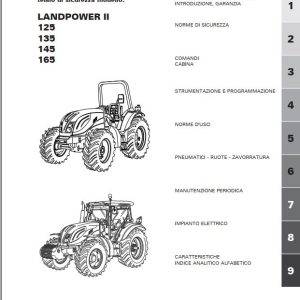 Landini Tractor LANDPOWER II 125 135 145 165 Operation and Maintenance Manual 6513268M4 IT 1