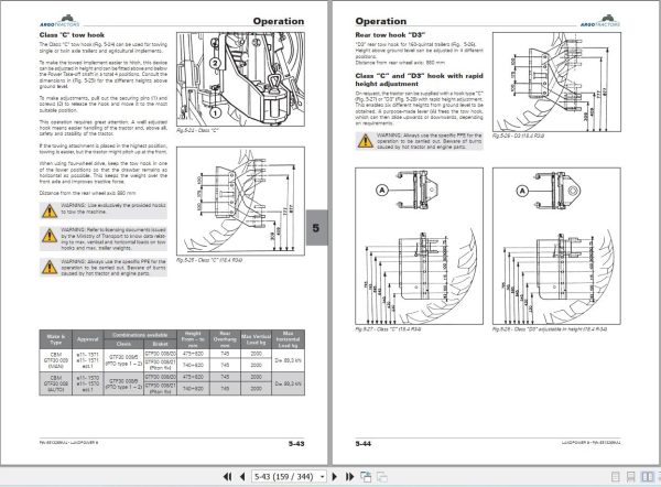 Landini Tractor LANDPOWER II Series 125 to 165 Operation and Maintenance Manual 6513269M4 EN 2