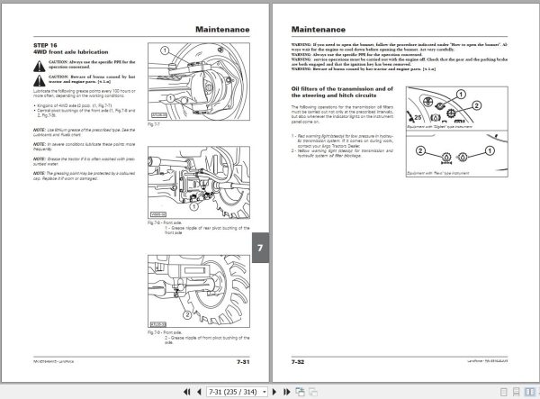 Landini Tractor LandForce 115 125 Operation and Maintenance Manual 6516464M5 EN 2