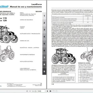 Landini Tractor LandForce 115 125 Operation and Maintenance Manual 6516466M5 ES 1