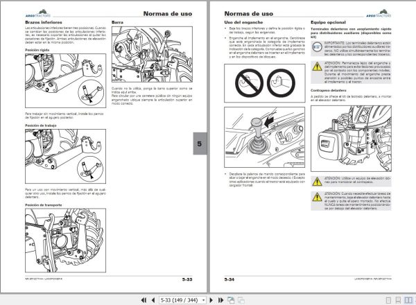 Landini Tractor LandPower II 125 135 145 165 Operation and Maintenance Manual 6513271M4 ES 2