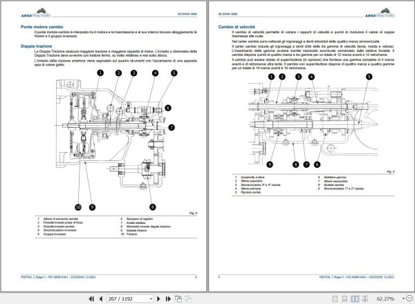 Landini Tractor MISTRAL 2 055 2 060 Service Manual and Diagrams 6698143A1 IT 2