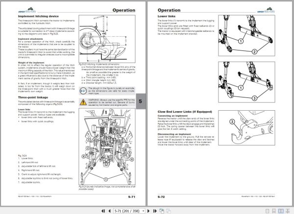 Landini Tractor Powerfarm 100 110 120 Operation and Maintenance Manual 6715318A1 2