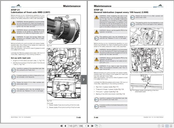 Landini Tractor Powerfarm 100 110 120 Operation and Maintenance Manual 6715318A1 EN 2