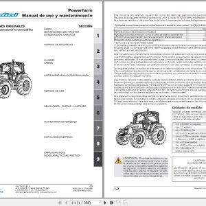 Landini Tractor Powerfarm 100 110 120 Operation and Maintenance Manual 6715320A1 ES 1