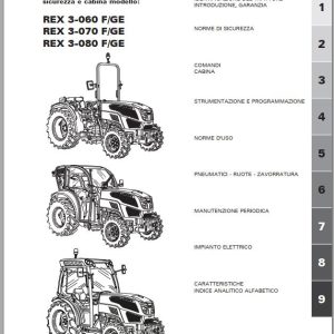 Landini Tractor REX 3 060 3 070 3 080 F GE Operation and Maintenance Manual 6671249A3 IT 1
