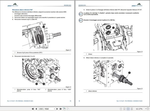 Landini Tractor REX 4 080 to 4 120 V F S GT Service Manual and Diagrams 6705546A2 IT 2