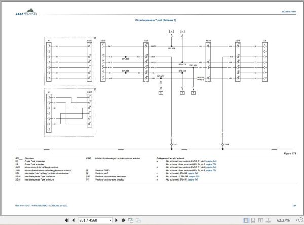 Landini Tractor REX 4 080 to 4 120 V F S GT Service Manual and Diagrams 6705546A2 IT 3